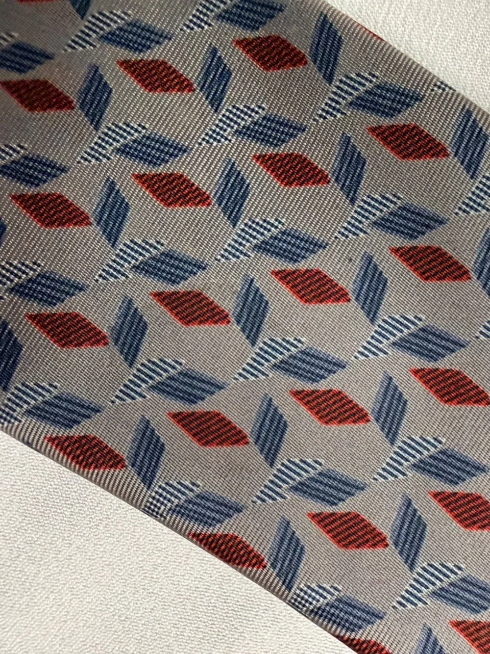 Valentino Garavani Vintage 100% Silk Geometric Tie Handmade in Italy